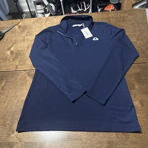 173$ NWT Peter Millar Evelyn Quarter Zip Womens M Golf Performance Pullover Navy